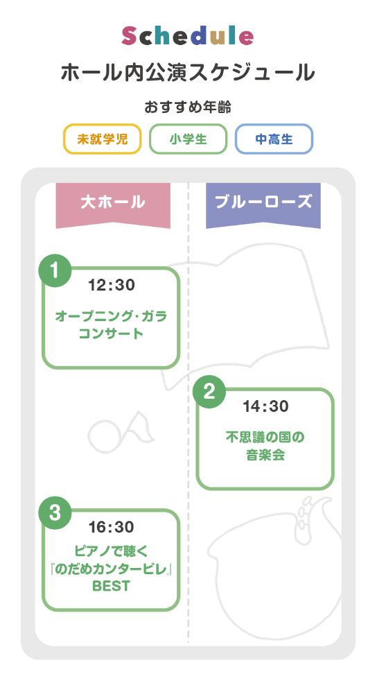 5月3日(土・祝)のタイムテーブル